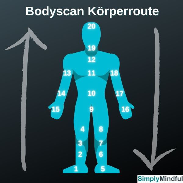 Bodyscan - Körperroute - Körperteile - SimplyMindful.de